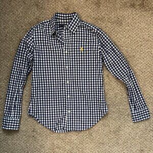 Ralph Lauren Sport Blue Checkered Button Down Size 8